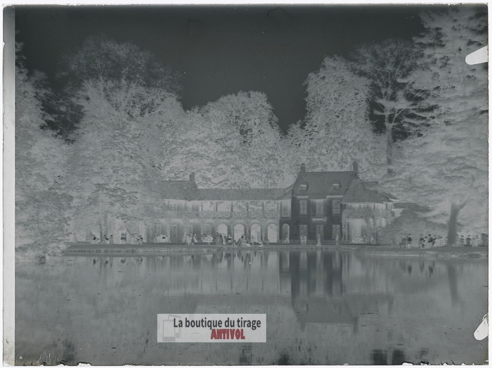 Le Hameau de la Reine, Versailles, plaque verre, photo ancienne, négatif 9x12 cm