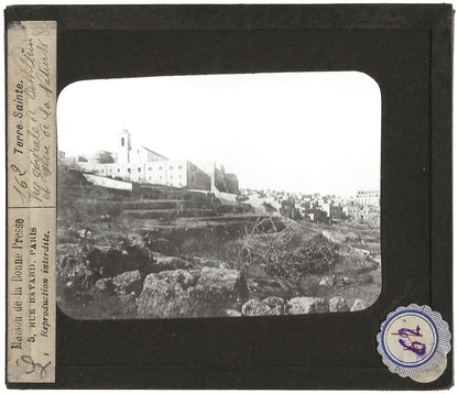 Église Nativité, Bethléem, photo ancienne plaque de verre, positif 8,5x10 cm