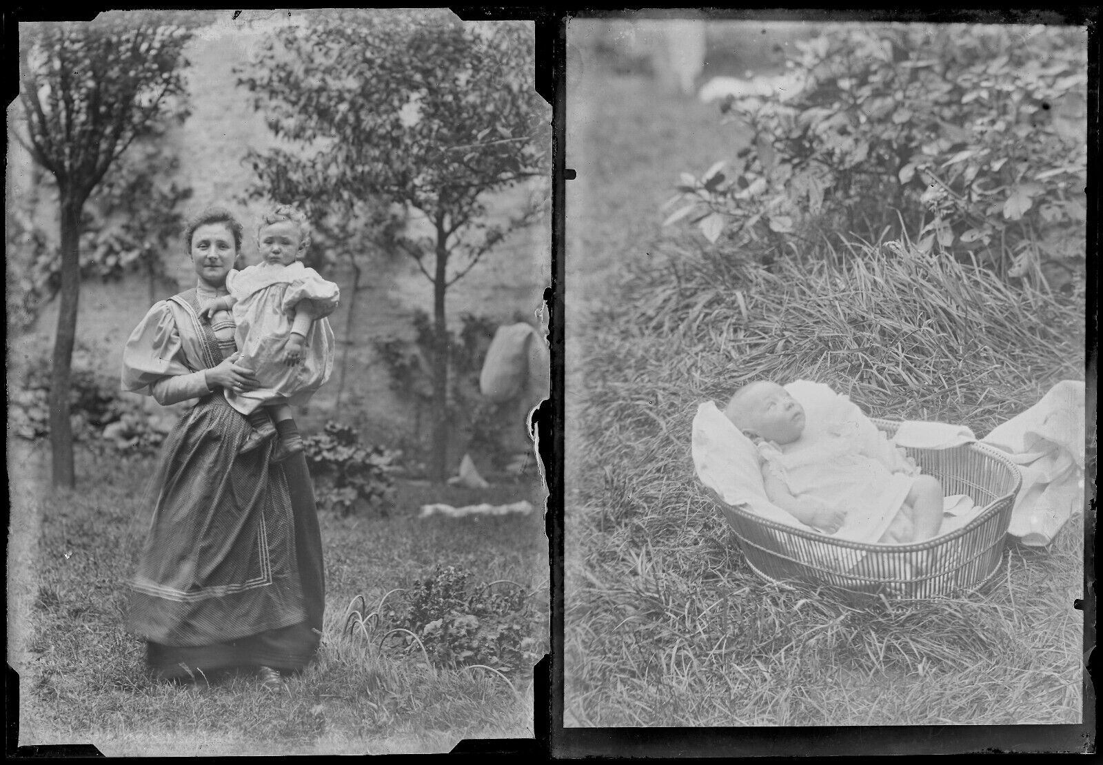 Personnages, photos anciennes plaque de verre, lot de 10 négatifs 13x18 cm