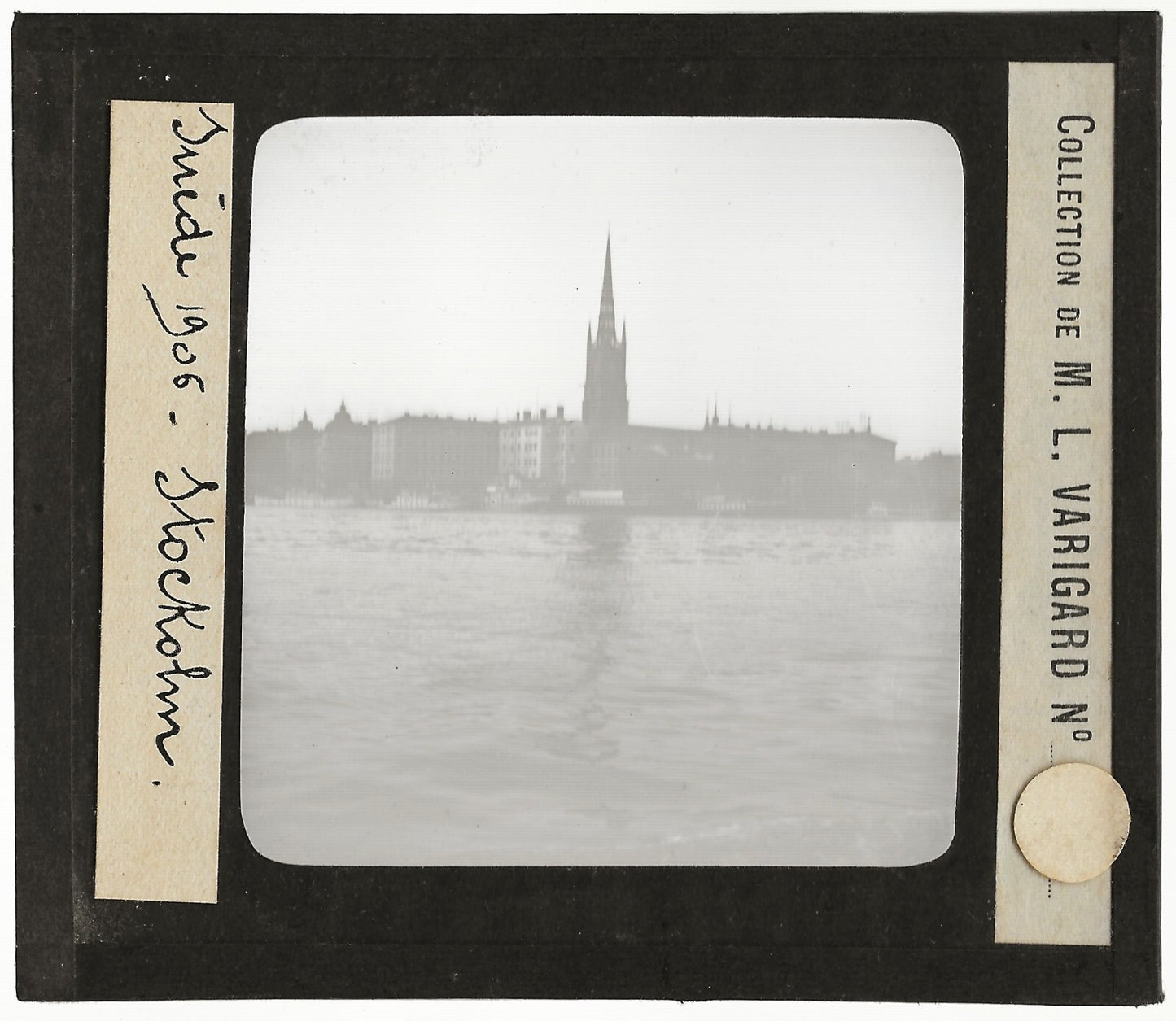 Stockholm, Suède, 1906, photo ancienne plaque verre, positif 8,5x10 cm
