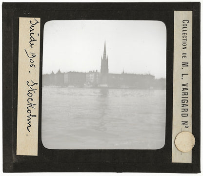 Stockholm, Suède, 1906, photo ancienne plaque verre, positif 8,5x10 cm
