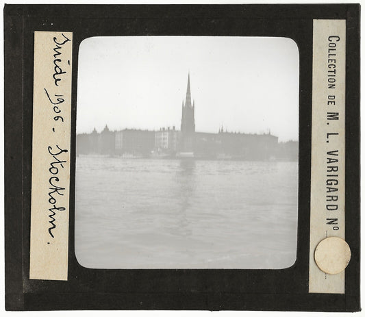 Stockholm, Suède, 1906, photo ancienne plaque verre, positif 8,5x10 cm