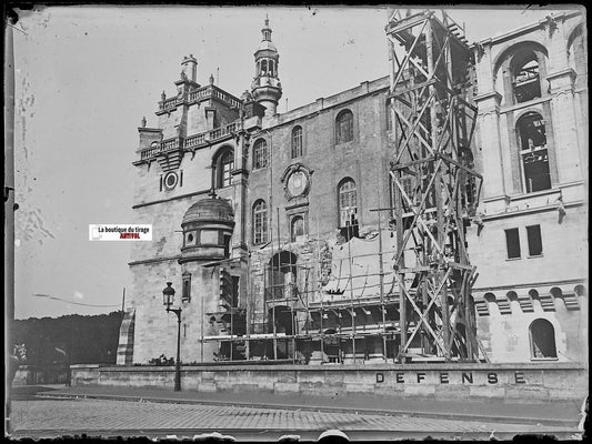 Château Saint-Germain-en-Laye, Plaque verre photo, négatif noir & blanc 9x12 cm