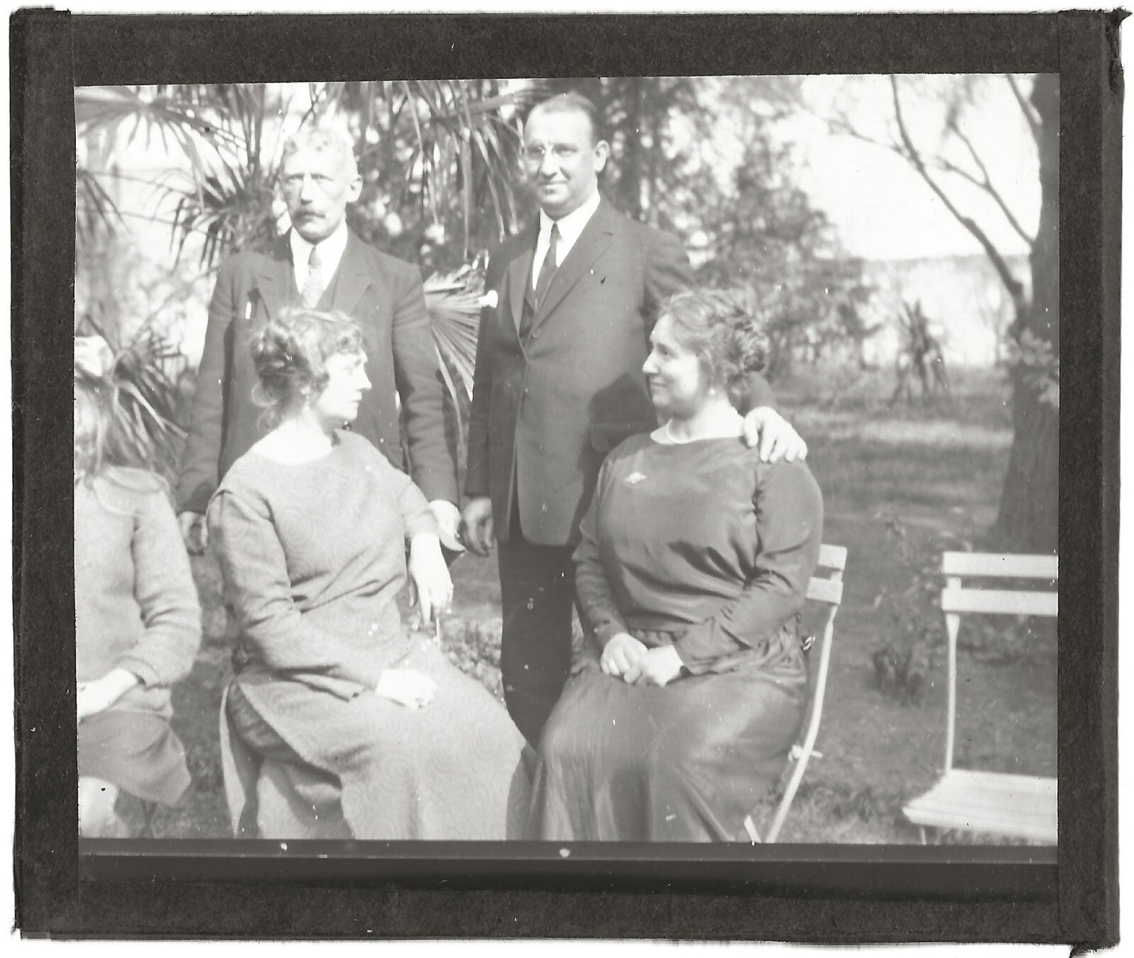 Valras-Plage, famille, France, photo ancienne plaque de verre, positif 8,5x10 cm