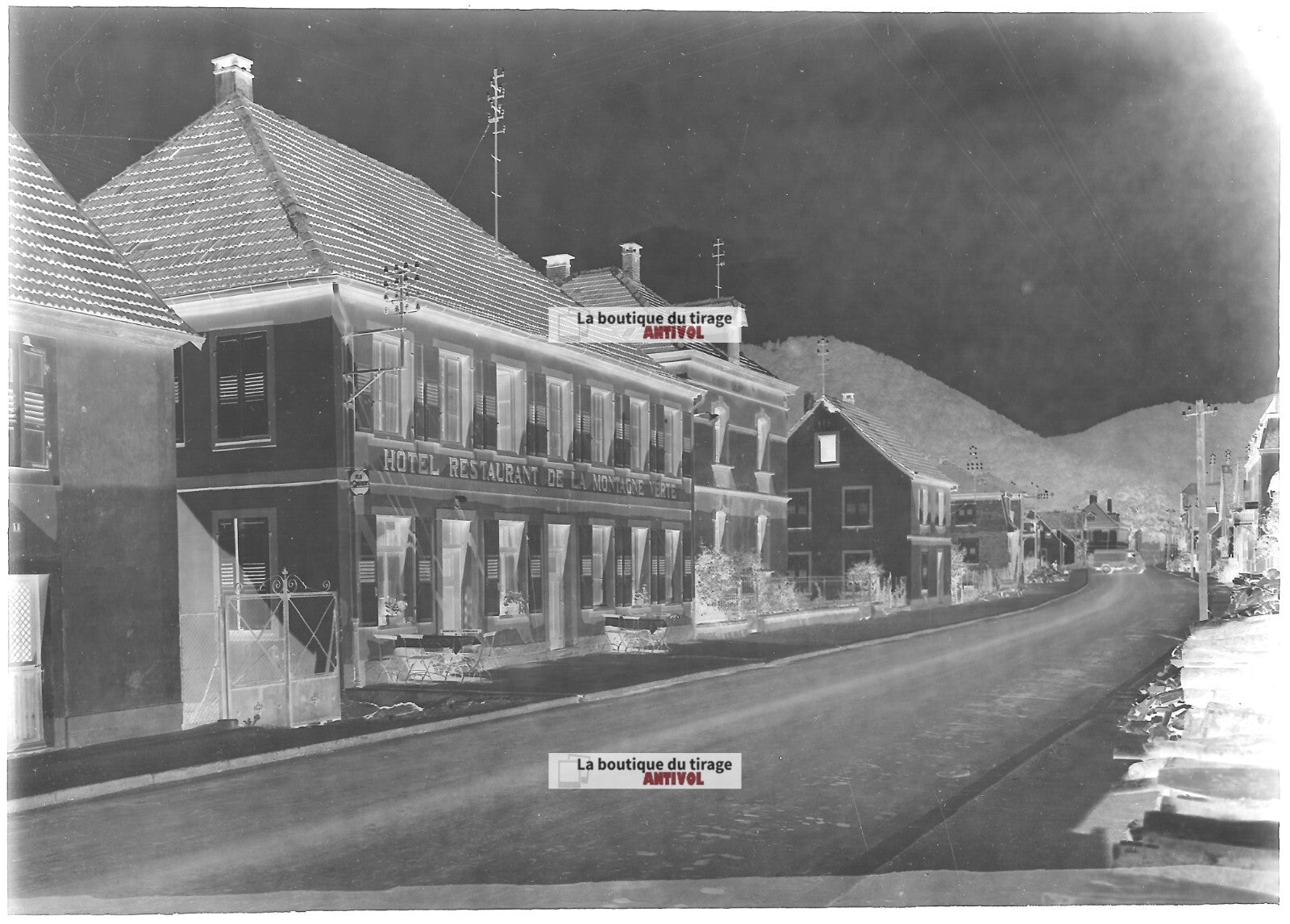 Plaque verre photo ancienne négatif noir et blanc 13x18 cm Niederbronn les Bains