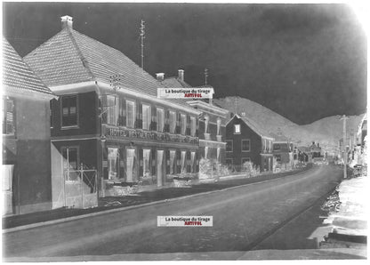Plaque verre photo ancienne négatif noir et blanc 13x18 cm Niederbronn les Bains