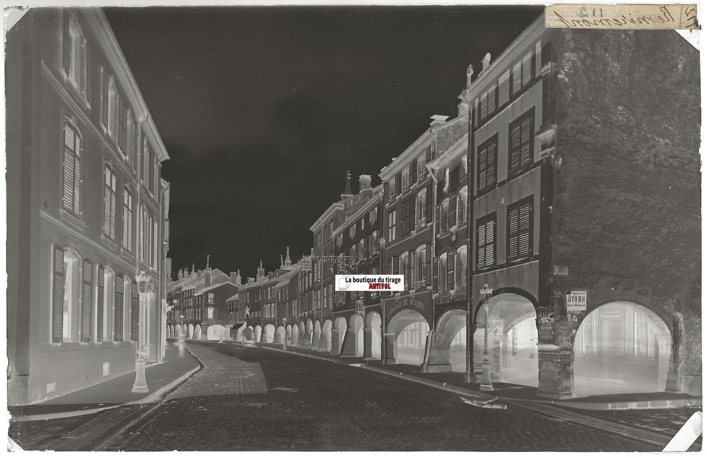 Remiremont, Grande Rue, Plaque verre photo, négatif noir & blanc 13x21 cm