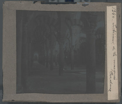 Mosquée, Cordoue, photo plaque de verre, noir & blanc, positif 8,5x10 cm