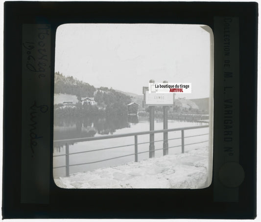 Lunde, Norvège, 1906, photo plaque verre, noir & blanc, positif 8,5x10 cm