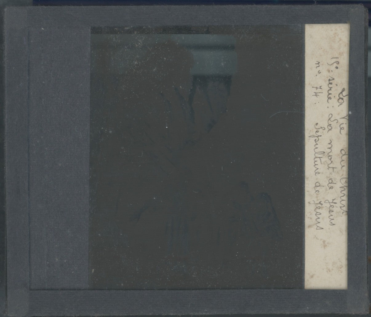 La mise au tombeau, photo ancienne plaque verre, noir & blanc, 8,5x10 cm