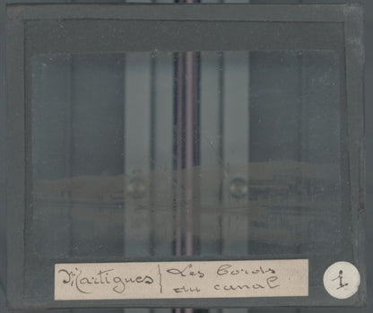 Martigues, Provence, bateaux, photo ancienne plaque de verre, positif 8,5x10 cm