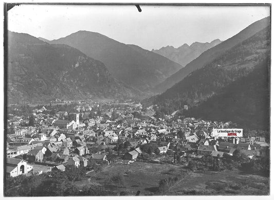 Plaque verre photo ancienne positif noir et blanc 13x18 cm Luchon Pyrénées