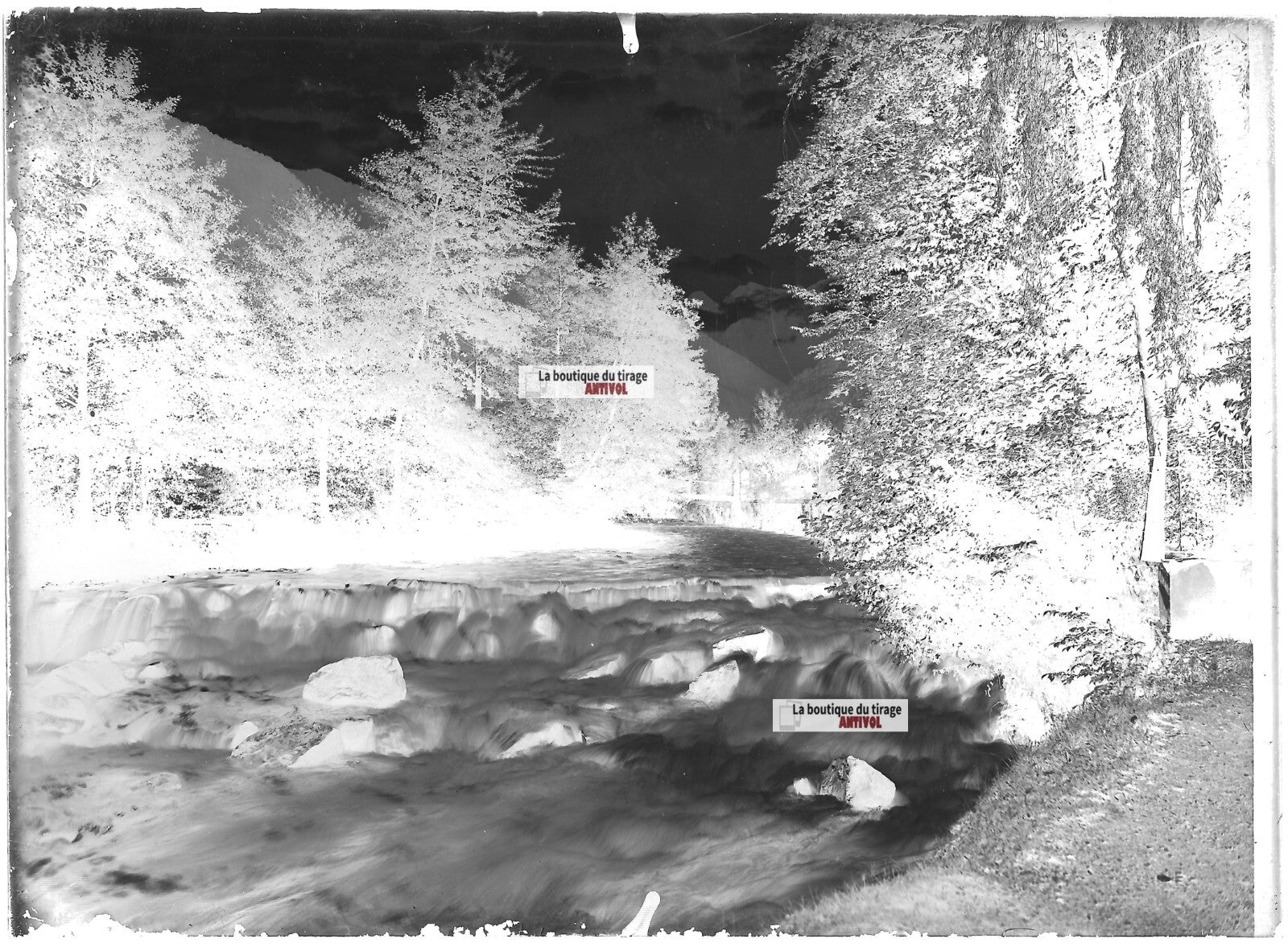 Plaque verre photo ancienne négatif noir et blanc 13x18 cm Bagnères-de-Luchon FR