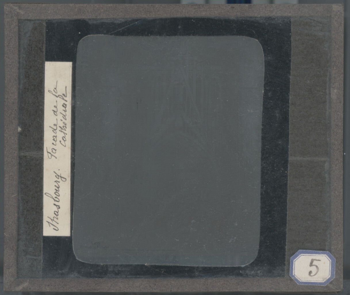 Cathédrale Notre-Dame de Strasbourg, photo plaque verre, positif 8,5x10 cm