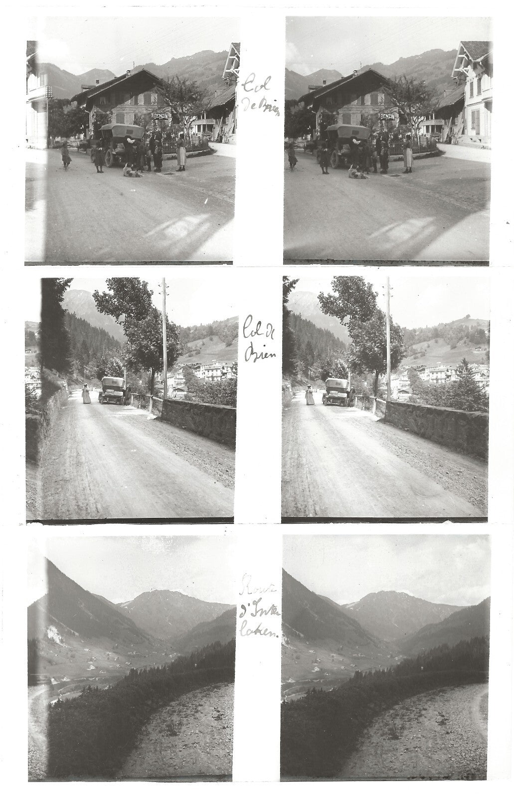 Suisse montagne, photos stéréoscopique plaques de verre, lot 9 positifs 8x16 cm