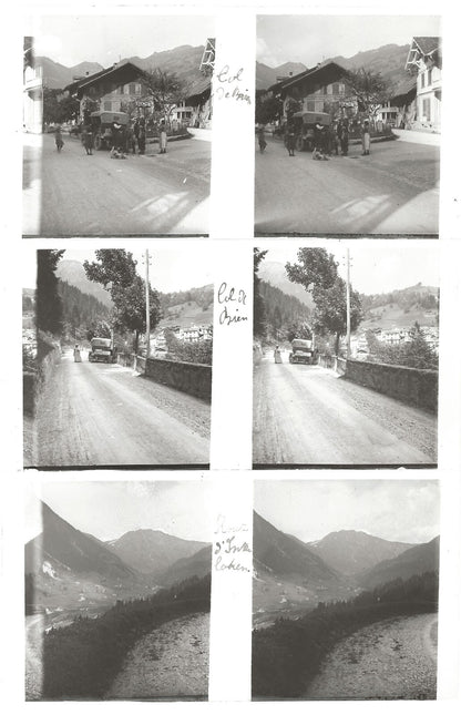 Suisse montagne, photos stéréoscopique plaques de verre, lot 9 positifs 8x16 cm