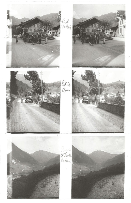 Suisse montagne, photos stéréoscopique plaques de verre, lot 9 positifs 8x16 cm