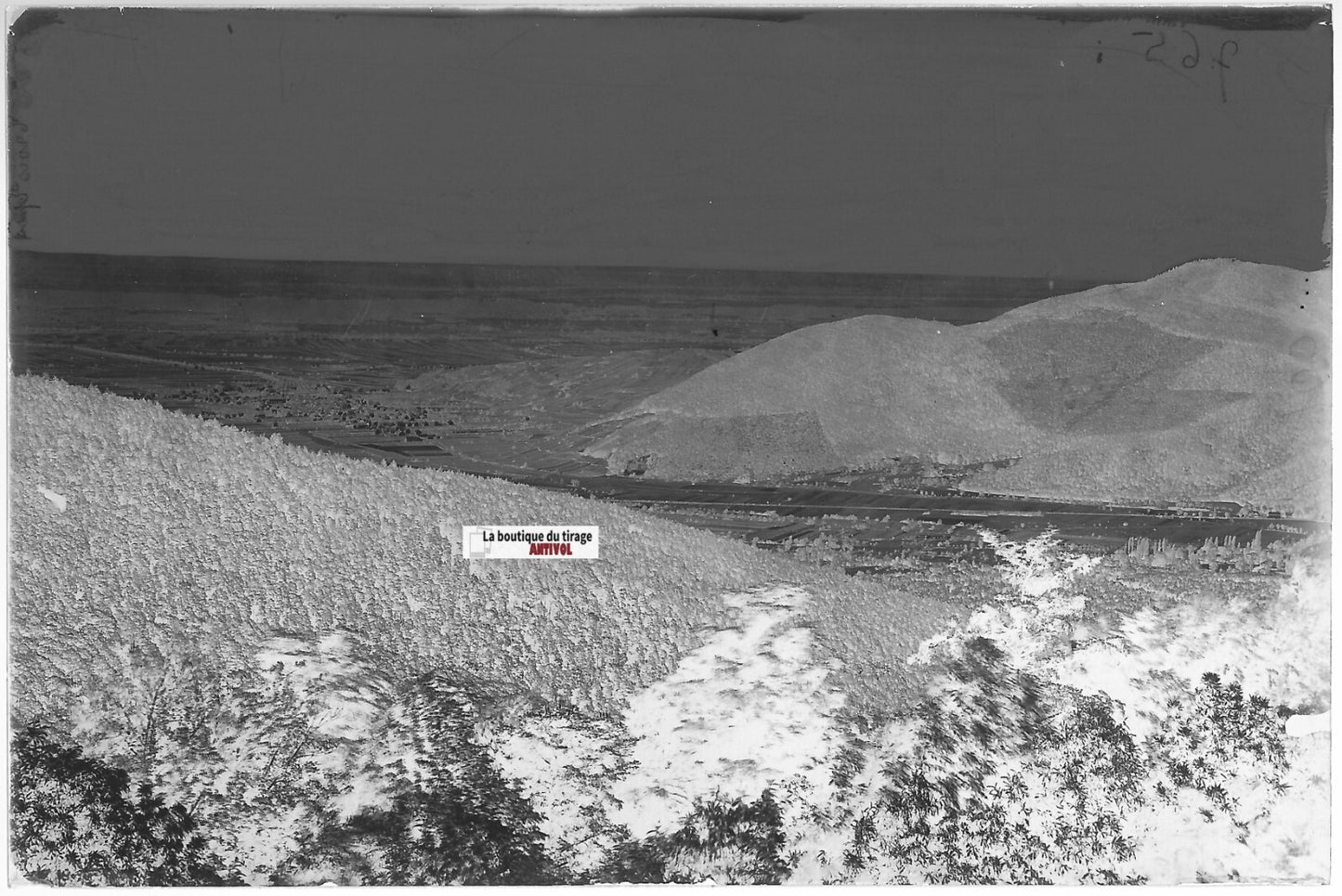 Trois-Épis, France, Plaque verre photo ancienne, négatif noir & blanc 10x15 cm