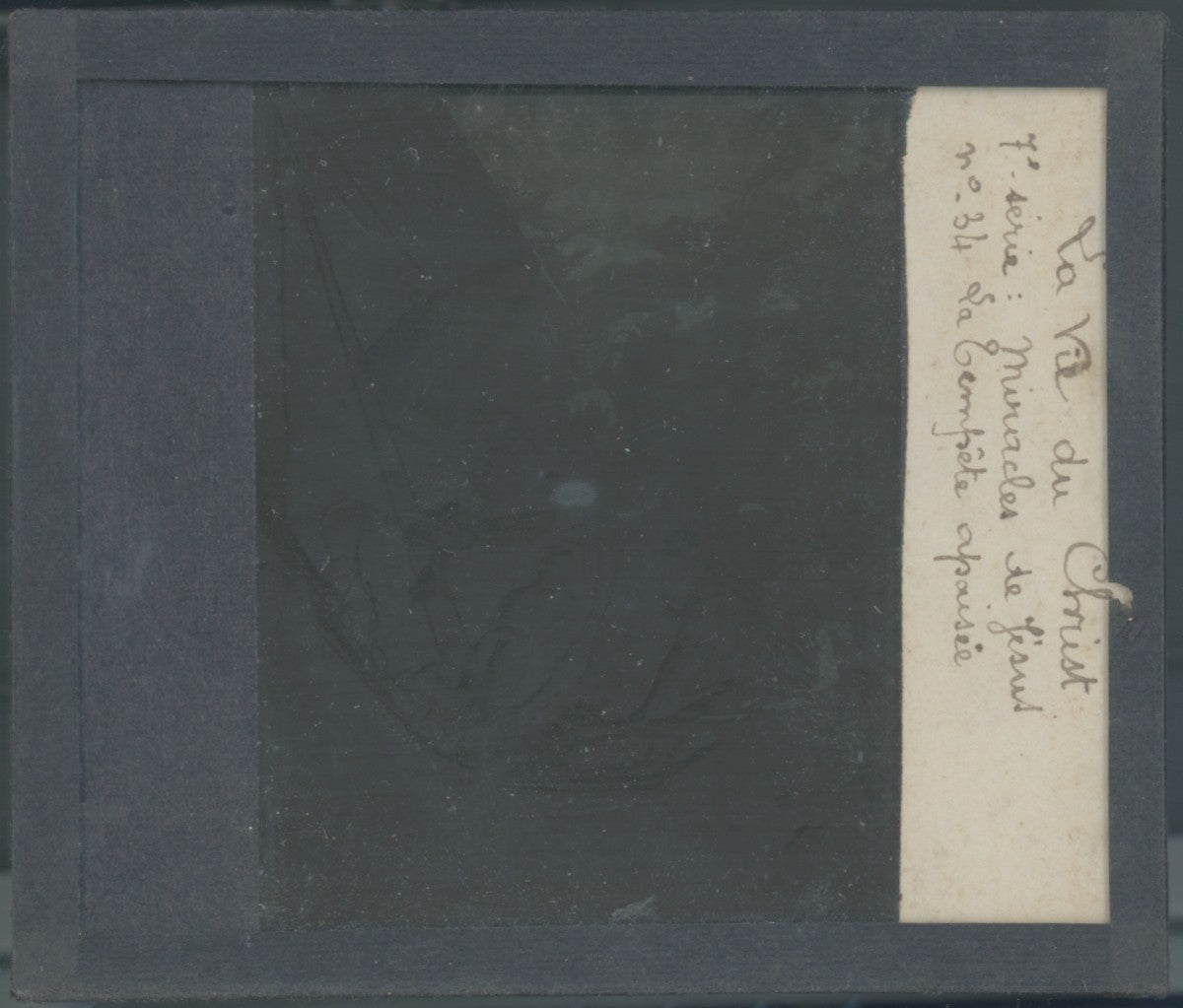 La Tempête apaisée, Christ, photo plaque verre, noir & blanc, positif 8,5x10 cm