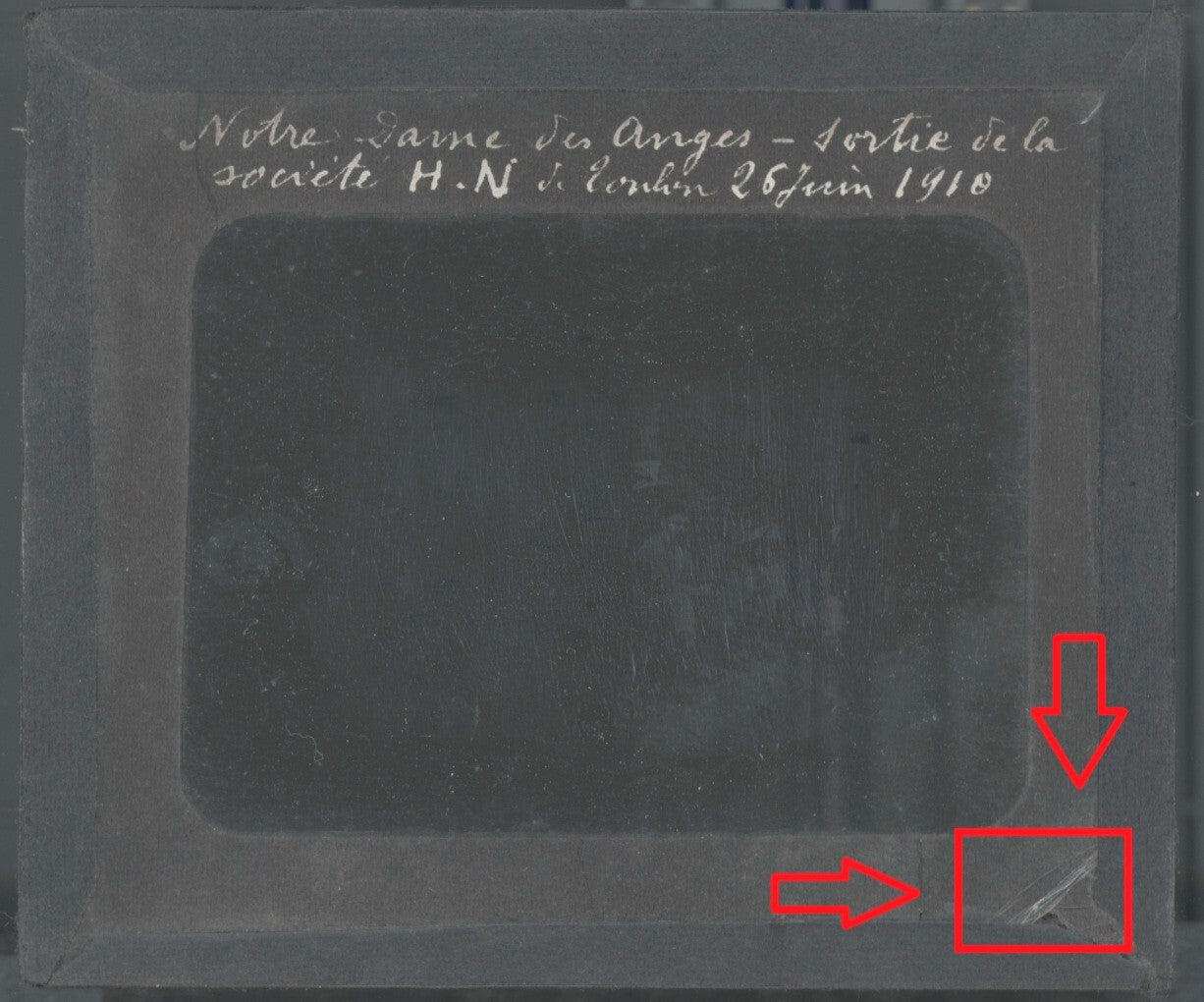 Notre Dame des Anges, groupe, photo ancienne plaque de verre, positif 8,5x10 cm