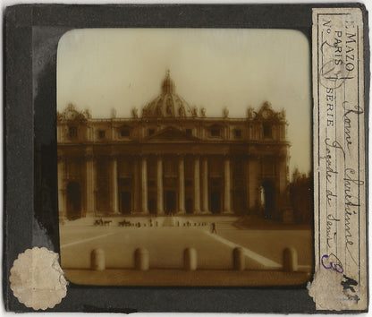 Basilique Saint-Pierre, Rome, photo ancienne plaque verre, positif 8,5x10 cm