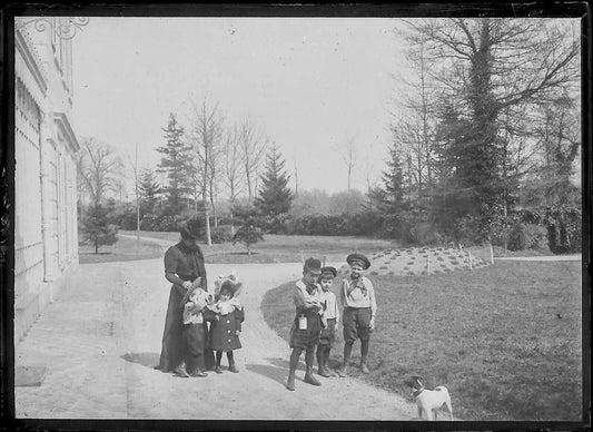 Plaque verre photo ancienne négatif 6x9 cm famille enfants vintage original - La Boutique Du Tirage 