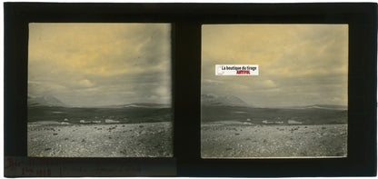 Paysage, Bir el Afou, Tunisie 1908, plaque verre stéréoscopique, positif 7x15 cm