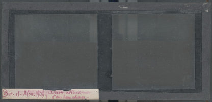 Arabes, Bir el Afou, Tunisie 1908, plaque verre stéréoscopique, positif 7x15 cm
