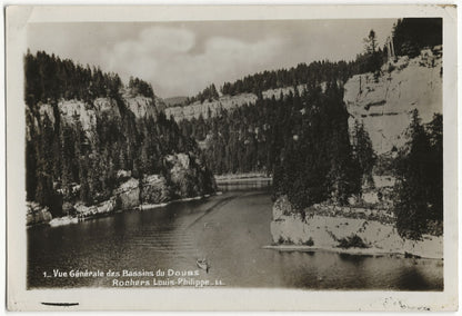 Plaque verre photo négatif noir & blanc 9x14 cm, Rochers Louis-Philippe, Doubs