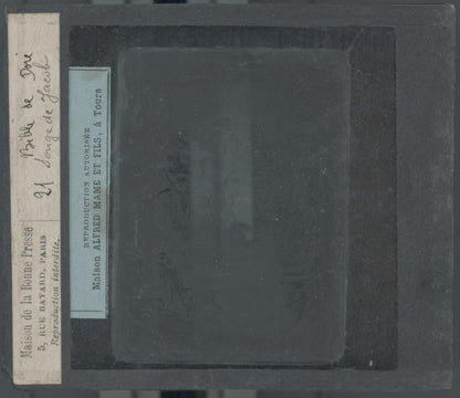 Histoire, Bible Doré, dessin, plaque de verre, noir & blanc, positif 8,5x10 cm