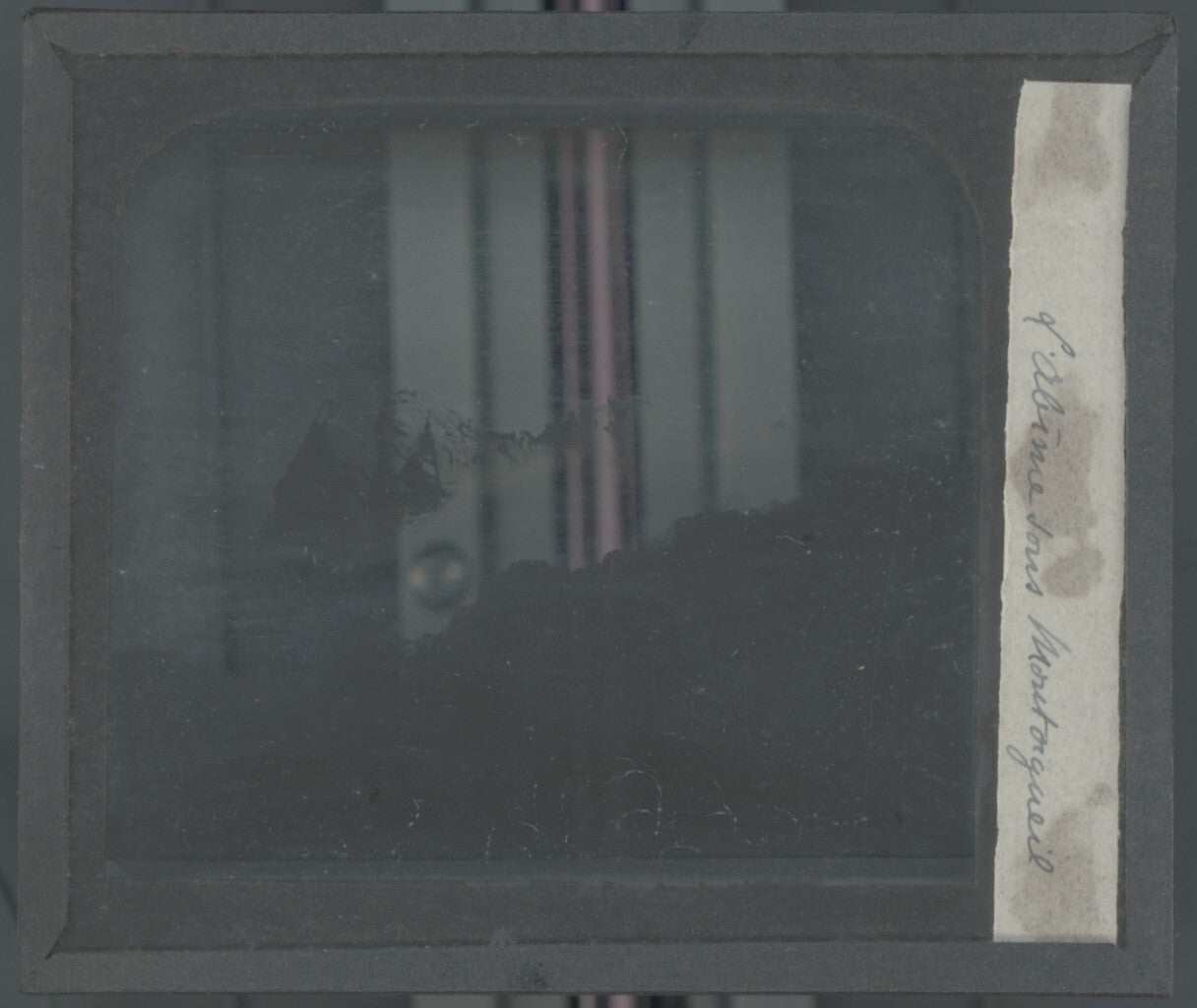 Paysage, mer, rochers, photo ancienne plaque de verre, positif 8,5x10 cm