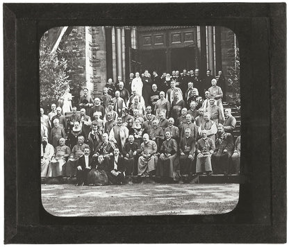 Groupe d'évêques, Montréal, photo ancienne plaque de verre, positif 8,5x10 cm