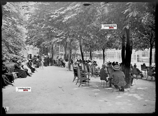 Plaque verre photo négatif noir et blanc 13x18 cm Bourbonne, Haute-Marne