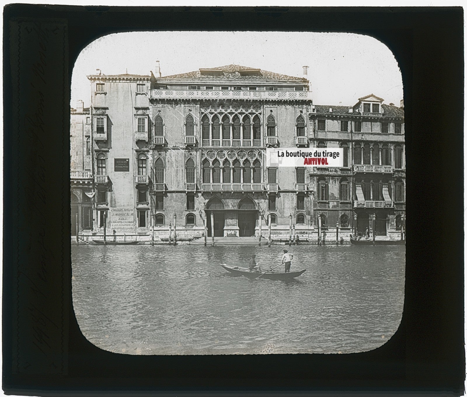 Palais Pisani Moretta, Venise, photo plaque verre, noir & blanc, 8,5x10 cm