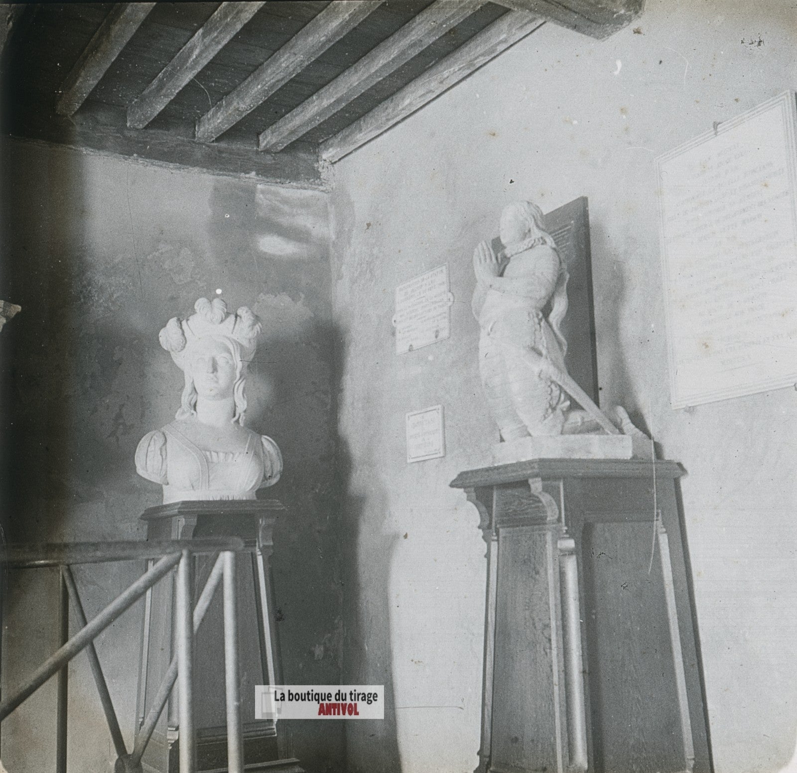 Domrémy-la-Pucelle, maison, plaque verre stéréo, photo ancienne 4,5x10,7 cm