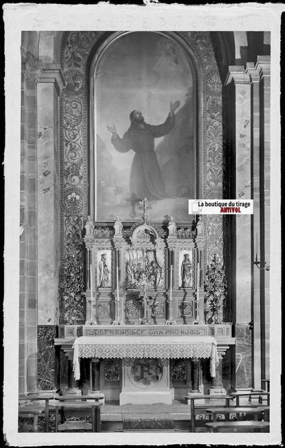 Plaque verre photo négatif noir & blanc 9x14 cm, Strasbourg, Saint-Pierre église