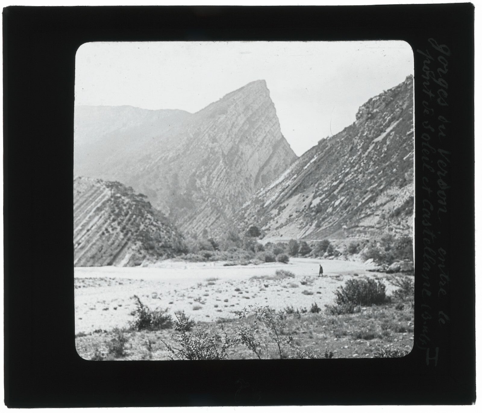 Gorges du Verdon, paysage, photo ancienne plaque de verre, positif 8,5x10 cm