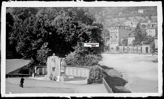 Epinal, Vosges, Plaque verre photo ancienne, négatif noir & blanc 6x11 cm