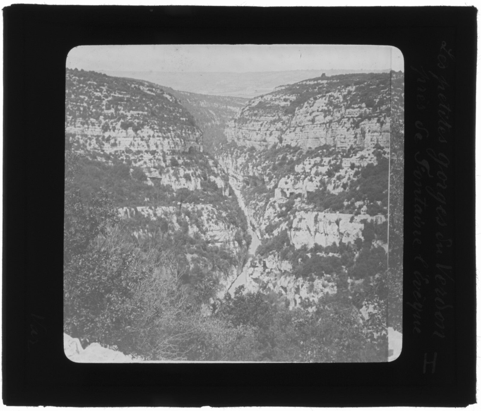 Gorges du Verdon, Fontaine l’Evêque, photo plaque de verre, positif 8,5x10 cm