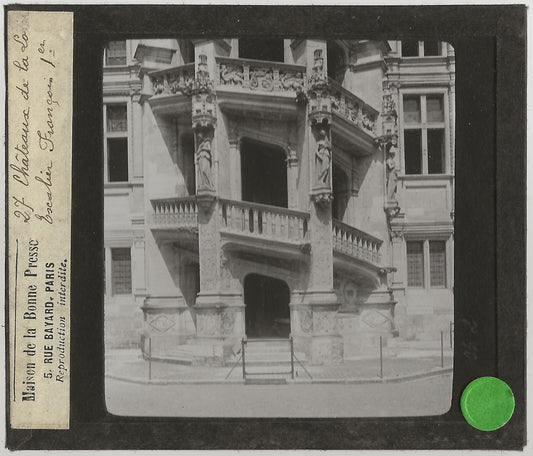 Château Royal de Blois, photo ancienne plaque de verre, positif 8,5x10 cm
