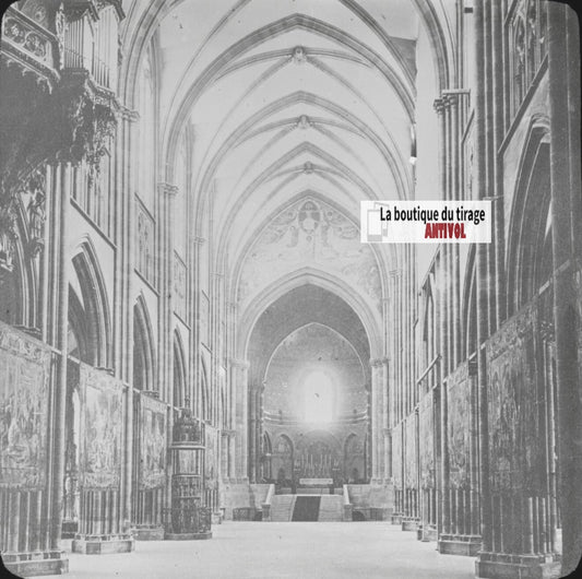 Cathédrale Notre-Dame de Strasbourg, photo plaque verre, positif 8,5x10 cm
