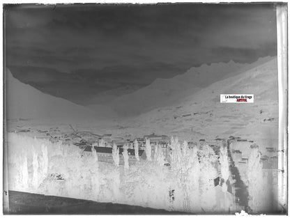 Briançon, France, Plaque verre photo ancienne, négatif noir & blanc 9x12 cm