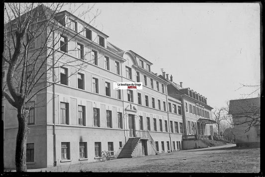 Plaque verre photo ancienne, négatif noir & blanc 10x15 cm, à situer, France