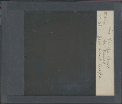 Jésus devant Caïphe, photo plaque verre, noir & blanc, positif 8,5x10 cm