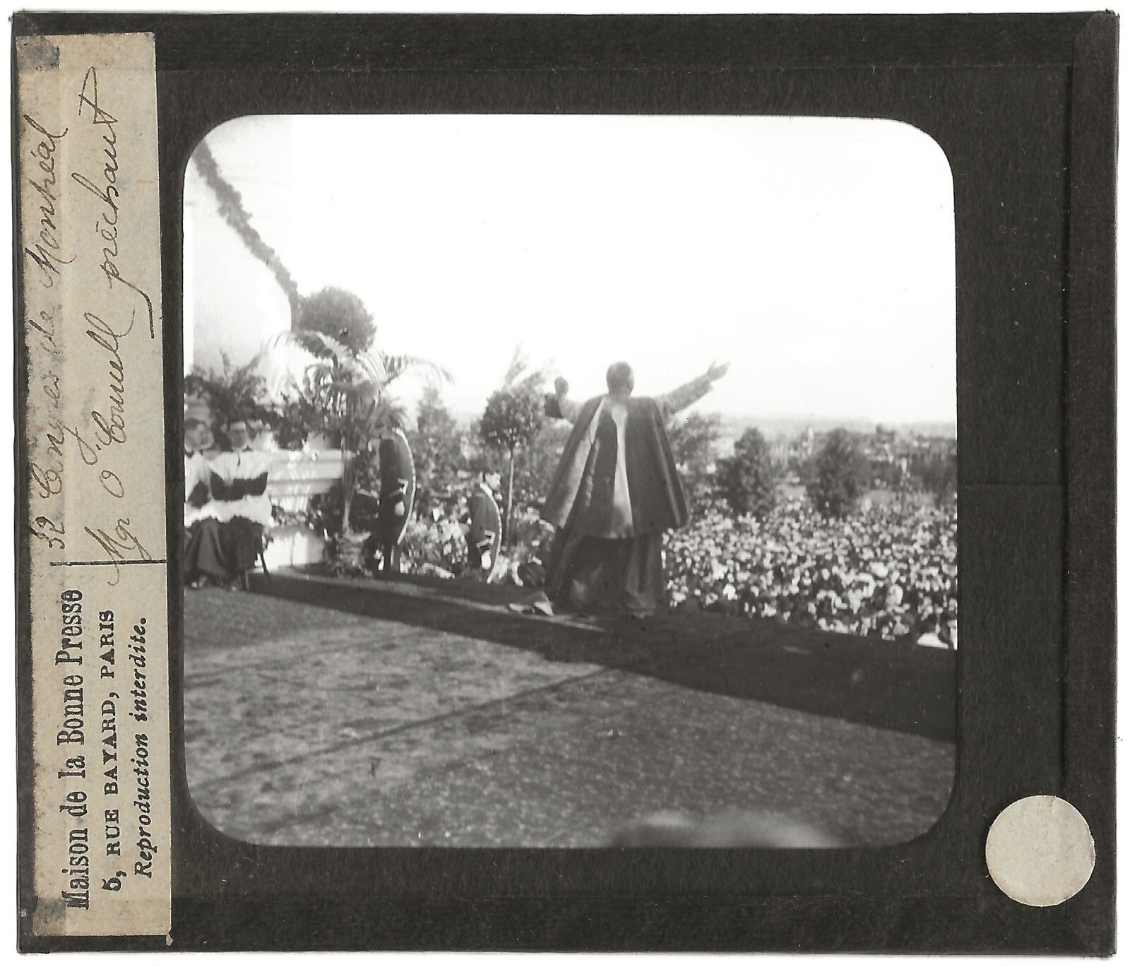 Foule, Canada Congrès Montréal, photo plaque de verre, positif 8,5x10 cm