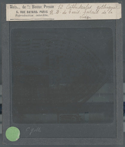 Cathédrale Notre-Dame de Paris, photo ancienne plaque verre, positif 8,5x10 cm