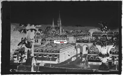 Plaque verre photo vintage, négatif noir & blanc 9x14 cm, place Stanislas Nancy