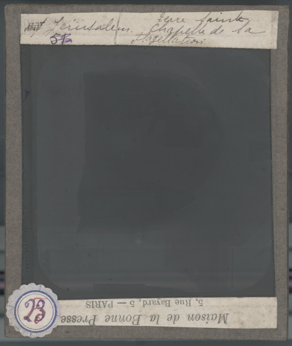 Église de la Flagellation, photo ancienne plaque de verre, positif 8,5x10 cm