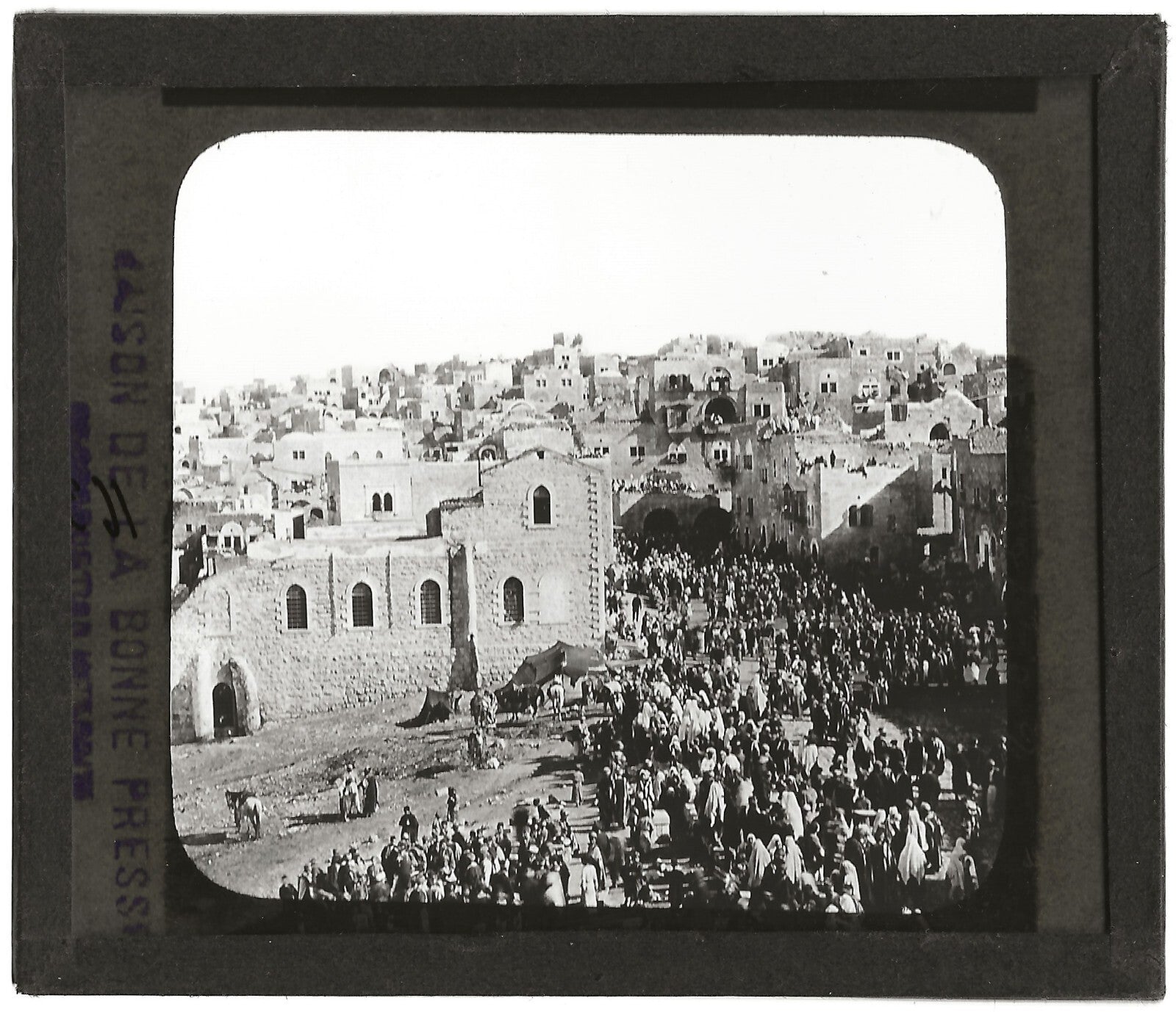 Bethléem, Cisjordanie, photo ancienne plaque de verre, positif 8,5x10 cm