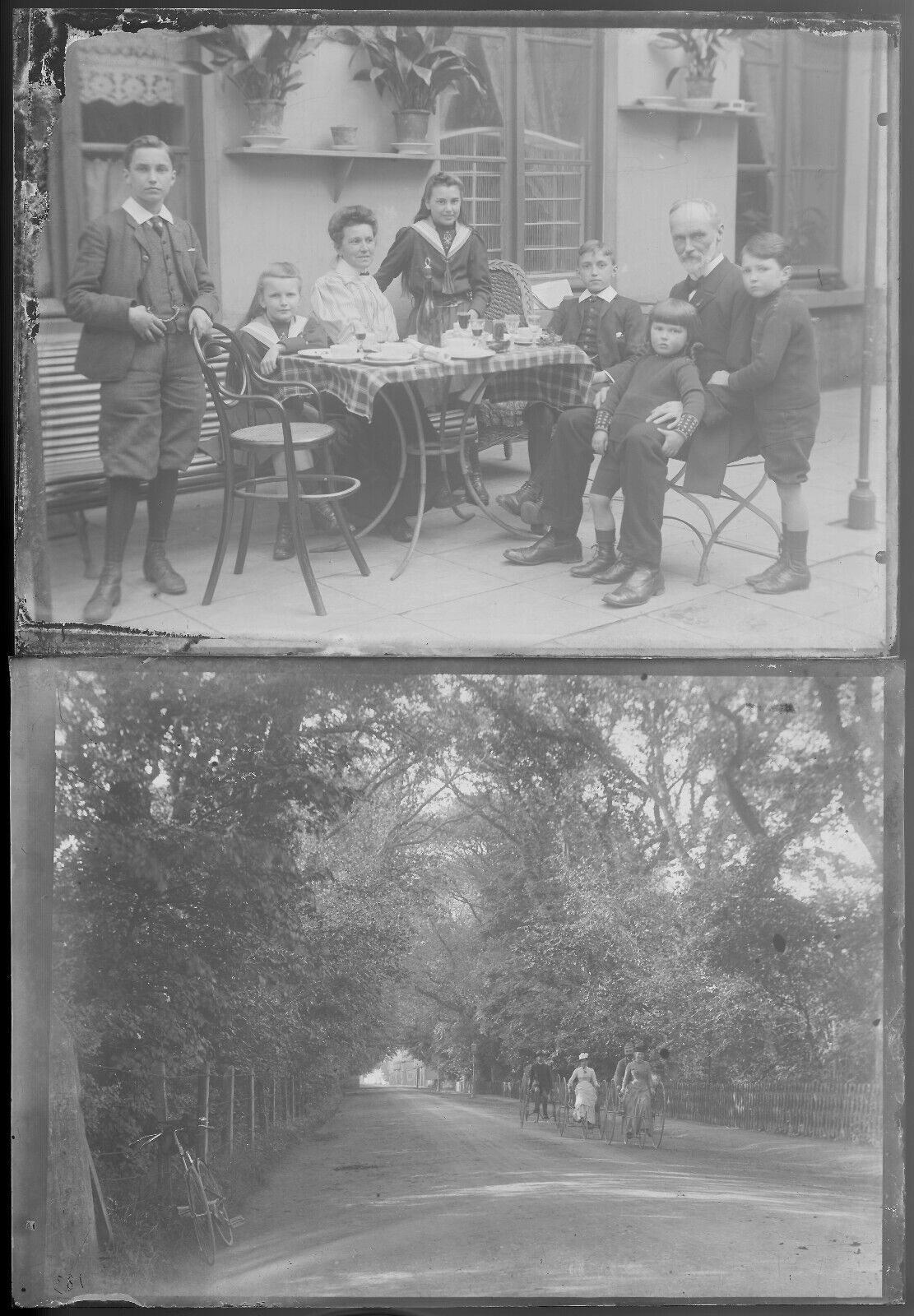 Belgique, famille, promenade, photo plaque verre, lot de 10 négatifs 13x18 cm